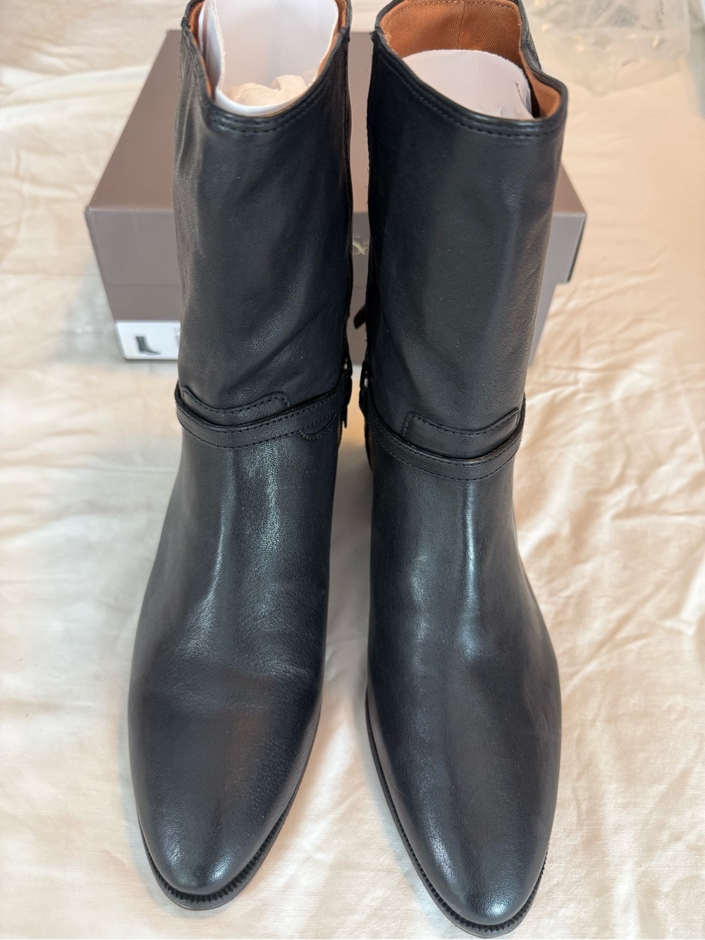 Franco Sarto Black Leather Ankle Boots